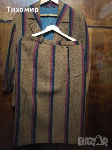 Дамски вълнен костюм  с пола и сако с хастар, снимка 5 - Костюми - 34851097