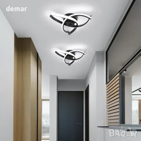 Модерна черна LED таванна лампа 30 W, 6500 K, 37 x 37 см, снимка 5 - Лампи за таван - 55827432