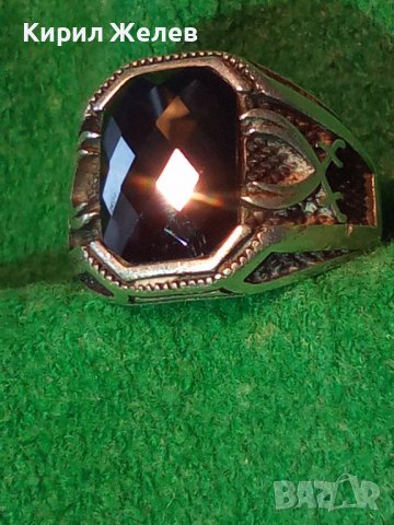 СКЪПОЦЕНЕН АВТОРСКИ СРЕБЪРЕН ПИРАТСКИ ПРЪСТЕН СРЕБРО 925 с НИЕЛО и ОГРОМЕН ФАСЕТИРАН МАРКАЗИТ 36405, снимка 2 - Пръстени - 39535693