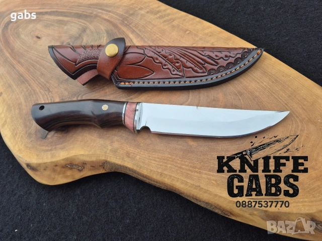 Висококачествен ръчно изработен нож с кожена кания,LN404, снимка 3 - Ножове - 48866253