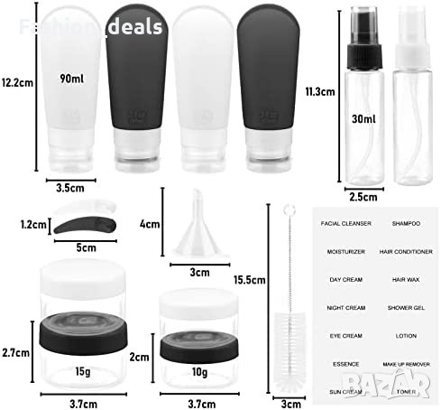 Нов комплект Пътни бутилки за тоалетни принадлежности пътуване козметика, снимка 2 - Други - 40415184