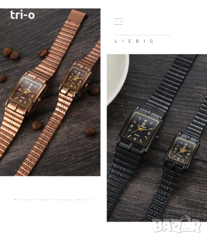 LIEBIG Луксозен кварцов часовник стоманени гривни, за мъже, жени L1018, снимка 4 - Мъжки - 51386717