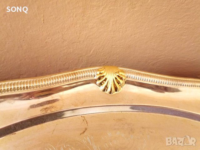 Страхотен Голям Посребрен Поднос, снимка 3 - Антикварни и старинни предмети - 41567512