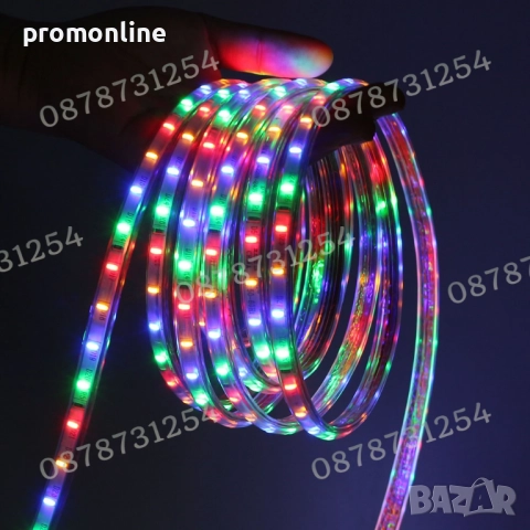 Силиконова Лента 20м. Многоцветна RGB за Коледна Украса Водоустойчива, снимка 3 - Лед осветление - 52596564