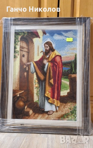 Гоблен "Иисус Христос стои на вратата и чука", снимка 3 - Гоблени - 53807698