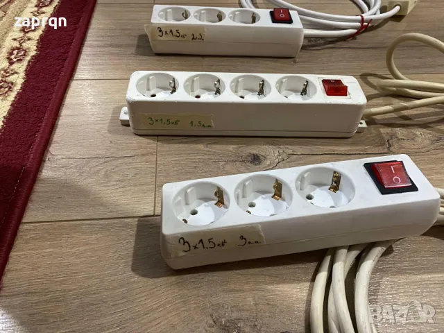 Разклонители с 3 и 4 гнезда и ключ, снимка 2 - Разклонители и удължители - 48924634