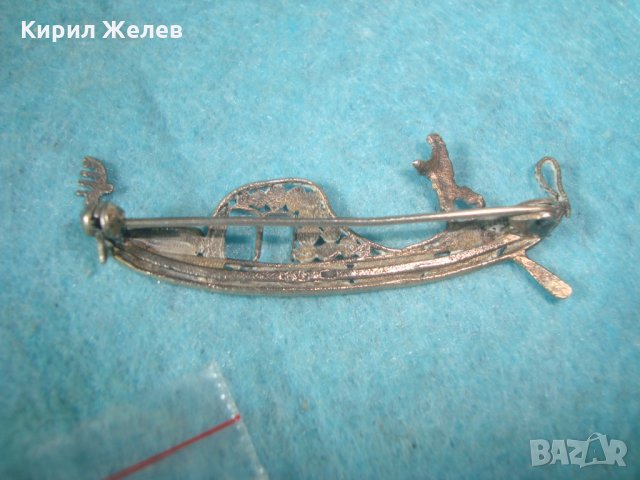 СТАРА СРЕБЪРНА ВЕНЕЦИАНСКА БРОШКА ГОНДОЛА МАСИВНО СРЕБРО МАРКИРАНА РЪЧНА АРТ ИЗРАБОТКА УНИКАТ 25144, снимка 16 - Антикварни и старинни предмети - 35745450