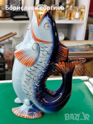 Руска порцеланова бутилка риба, снимка 4 - Колекции - 51520457
