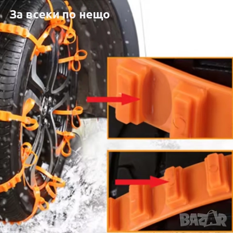 Вериги за сняг ПВЦ, ТИП СВИНСКА ОПАШКА, Многократни, За гуми от 12" - 22" - 08058, снимка 3 - Аксесоари и консумативи - 52194472