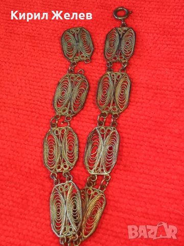 СТАРА СРЕБЪРНА ФИЛИГРАННА ГРИВНА ВЪЗРОЖЕНСКА ПЛЕТКА СРЕБРО РЪЧНА МАЙСТОРСКА ИЗРАБОТКА 22251, снимка 5 - Антикварни и старинни предмети - 33153934