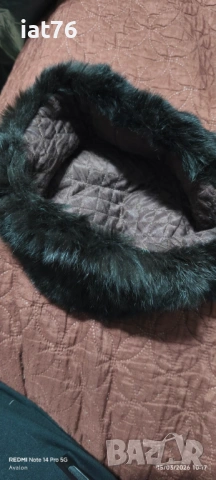 Калпак ушанка от заешка кожа, черен, детски размер, снимка 2 - Шапки, шалове и ръкавици - 53847178