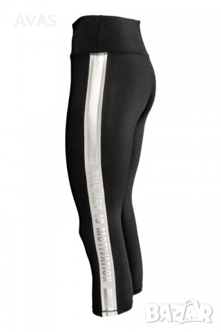 Нов -30% спортен клин M размер H&M черен със сребърно, снимка 2 - Клинове - 35758674