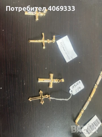 Златни висулки кръст 14к, снимка 4 - Колиета, медальони, синджири - 50833199