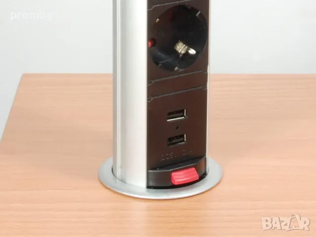 USB разклонител за вграждане, плот, потъващ разклонител 2 порта, 3 гнезда, Германия, снимка 6 - Друга електроника - 27094258
