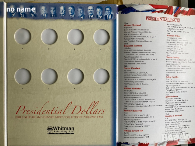 Класьор за монети - САЩ президенти долари, снимка 5 - Нумизматика и бонистика - 36410425