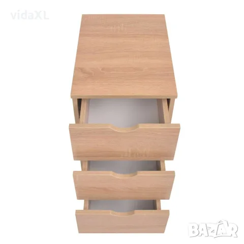 vidaXL Контейнер с чекмеджета, 33x45x60 см, дъб, снимка 2 - Скринове - 56146358