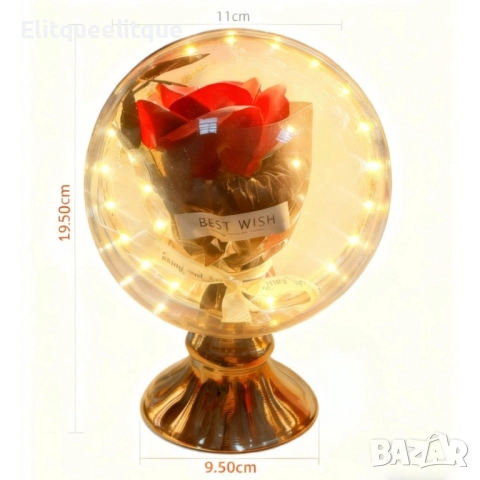 Лампа с роза и мека светлина – подарък, който остава и след празника., снимка 6 - Други - 52165882