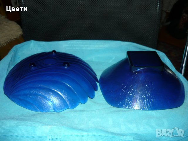 2 финни фруктиери от кристално стъкло в синьо - 19,90 лв. всяка, снимка 2 - Чинии - 40842517