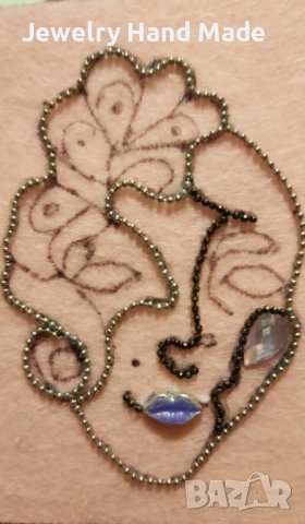 Брошка уникат"Face", снимка 3 - Други - 39556474