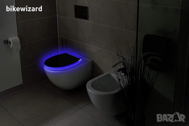 Тоалетна чиния Cornat KSDSC362 "Черен блясък" - Меко LED осветление през нощта, снимка 8 - Други стоки за дома - 52633562