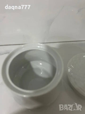 HUTSCHENREUTHER GERMANY BIANCA SCALA ГЛАНЦОВА ЗАХАРНИЦА С КАПАК Германия антика, снимка 7 - Антикварни и старинни предмети - 50596387