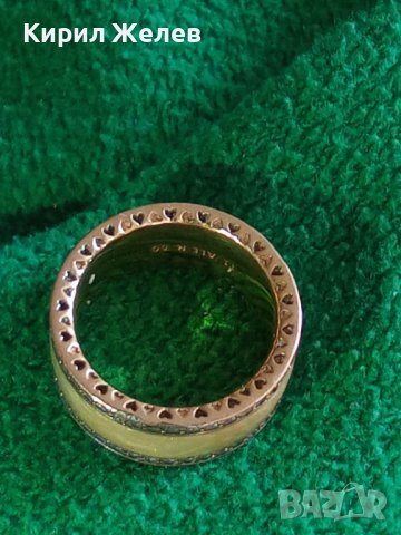 T1 ALE R 50 ПОЗЛАТЕН СКЪПОЦЕНЕН ЕМАЙЛИРАН ПРЪСТЕН PANDORA МАРКОВО ФЕШЪН БИЖУ с ДИАМАНТЧЕТА 25266 , снимка 6 - Пръстени - 34884063