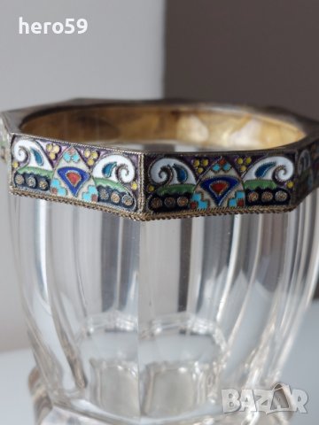 Стара Руска чаша с емайл-сребро 88/сребърна сребърни сребърно,злато/, снимка 7 - Антикварни и старинни предмети - 40112071