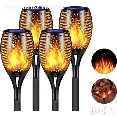 3948 Соларна лампа тип факла с пламък , снимка 2 - Соларни лампи - 41641581