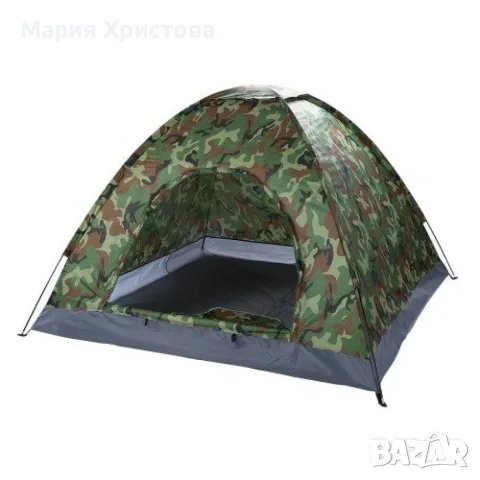 Камуфлажна, четириместна, водонепромокаема палатка 208 X 208см, снимка 3 - Палатки - 55734970