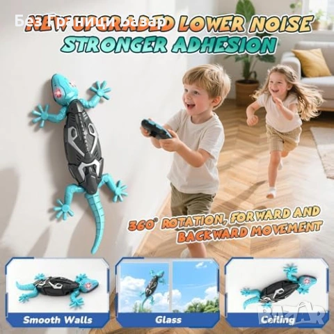 Нова играчка Дистанционно гущер робот 360° въртене, катери по стени, USB, снимка 7 - Образователни игри - 53691819