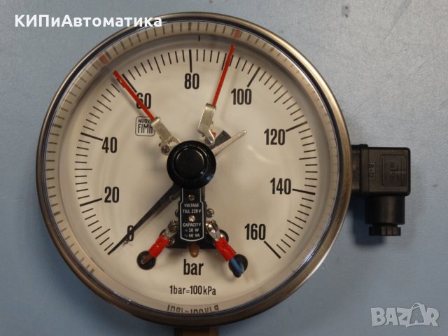 Ел. контактен Манометър Nuova Fima Ф 160, 160 bar, снимка 2 - Резервни части за машини - 34450161