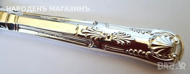 MAYELL - QUEEN ANNE - Англия - НОВ голям нож за торта с посребрена дръжка сервиз , снимка 4 - Други ценни предмети - 56119741