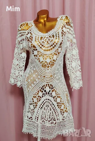 Chela collection M Бяла ажурена рокля , снимка 4 - Рокли - 55710576