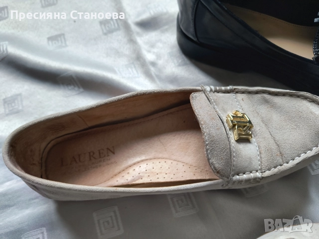 Лоуфъри Zara черни лачени , Lauren Ralph Lauren мокасини , снимка 10 - Дамски ежедневни обувки - 52042080