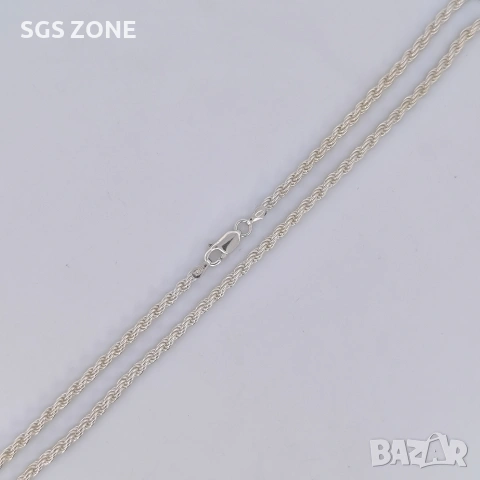 Красиво сребърено колие от Италия с родиево покритие, снимка 4 - Колиета, медальони, синджири - 53122720