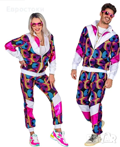 WIDMANN MILANO Костюм анцуг за дискотека от 80-те, костюм за джогинг в ретро стил. Унисекс, снимка 1