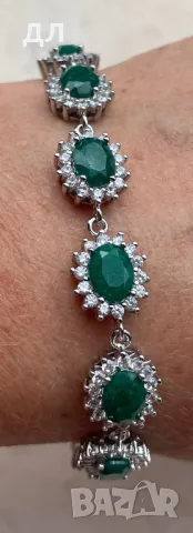 Гривна и пръстен с естествени изумруди, смарагди, снимка 7 - Гривни - 50304079