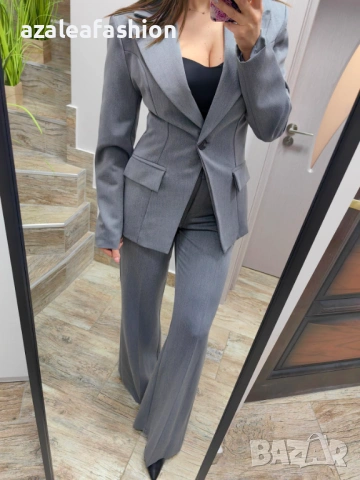 Сив дамски костюм