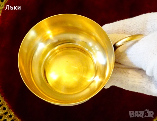 Бронзова чаша,позлата,160 мл. , снимка 2 - Антикварни и старинни предмети - 52506619