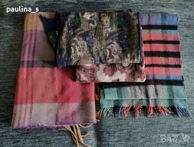 Винтидж / пет (5) броя Зимни Шалове от Вълна и Кашмир / различни видове , снимка 2 - Шалове - 44175076