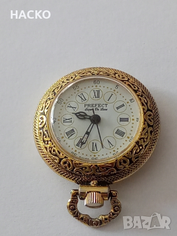 Джобен Часовник Prefect Super de Luxe Swiss Movt - Ръчно Навиващ , снимка 2 - Джобни - 44836577