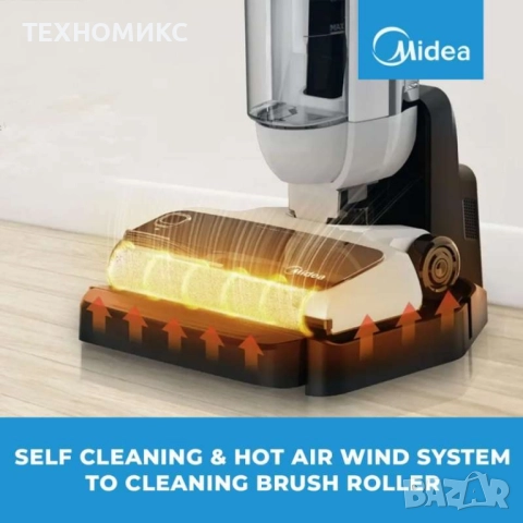 Midea Vacuum Cleaner MX10EUBK – 2 в 1 безжична прахосмукачка и моп, снимка 5 - Прахосмукачки - 51736757