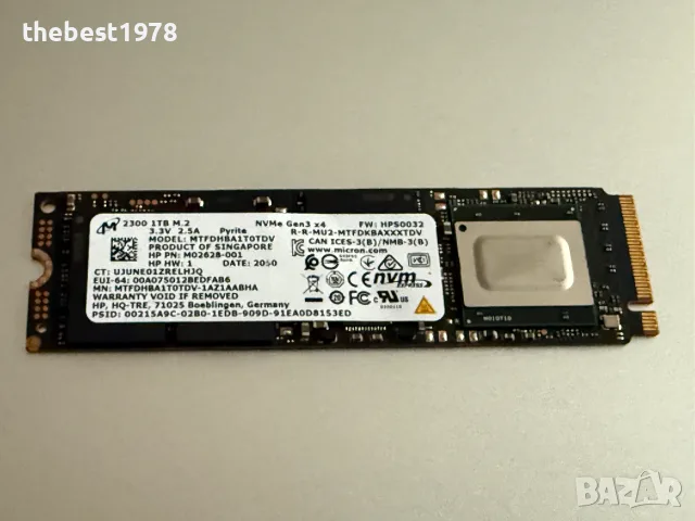 1TB SSD NVMe Micron 2300 MTFDHBA1T0TDV, снимка 2 - Твърди дискове - 56300184
