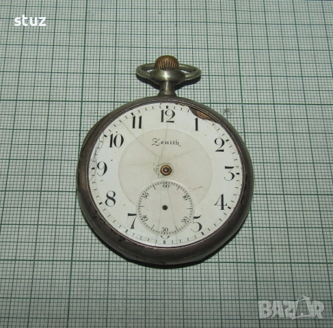 Сребърен джобен часовник Zenith, за части, снимка 1