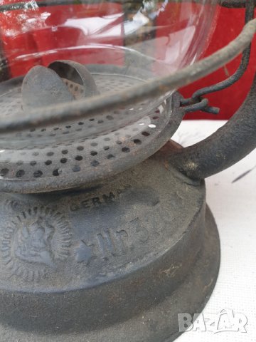 Стар германски немски фенер, лампа, Първа световна война, снимка 5 - Антикварни и старинни предмети - 31422725
