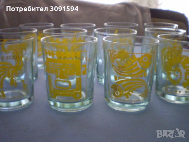 12стъклени чаши със знаци на зодии, снимка 2 - Други ценни предмети - 41435330