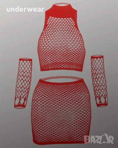 Мрежест комплект 3 части, снимка 4 - Бельо - 50723887