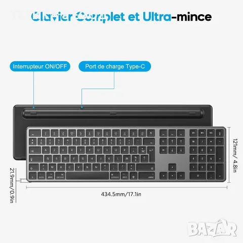 Безжична Bluetooth клавиатура за Mac – Multi-Device, QWERTY UK, снимка 9 - Клавиатури и мишки - 55842563