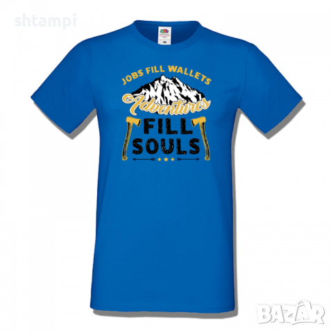 Мъжка тениска оправена картинка Jobs Fill Wallets,Къмпинг,Планина,Изненада,Подарък,Поход,Връх,Хижа,, снимка 4 - Тениски - 36367498