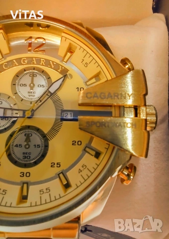 Мъжки часовник Cagarny/ Инспириран от Diesel Mega Chief, снимка 3 - Мъжки - 53487745